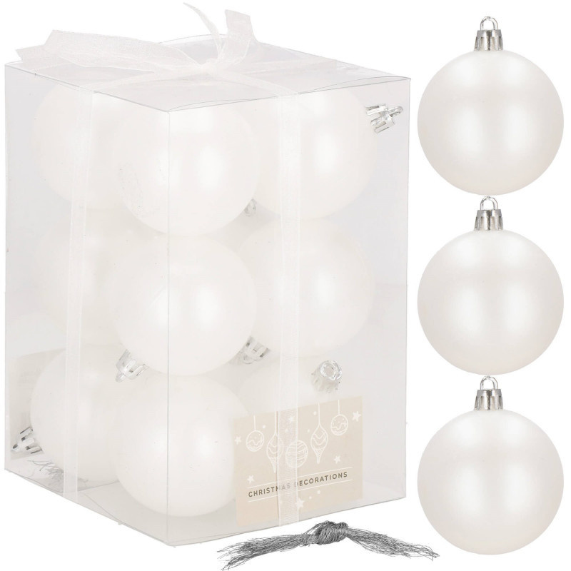 SPRINGOS Vánoční baňky bílé 6cm sada 12ks CA0846-XG