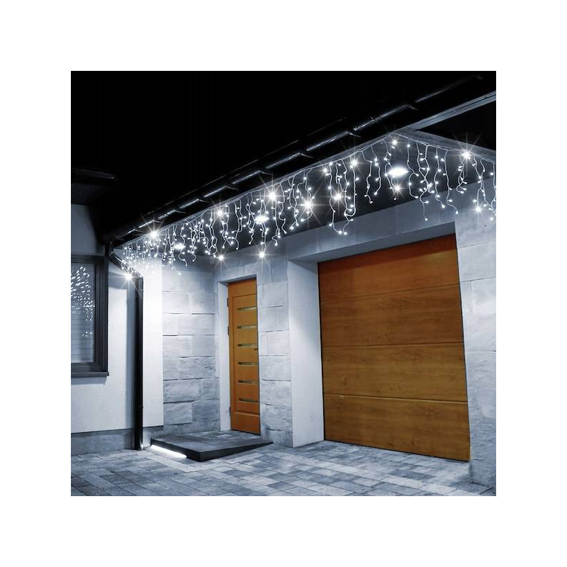 LED krápníky - 22,5m, 500LED, IP44, studená bílá + záblesky