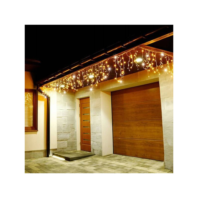 LED krápníky - 22,5m, 500LED, IP44, teplá bílá + záblesky