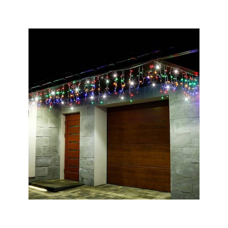 LED krápníky - 22,5m, 500LED, IP44, multicolor + záblesky