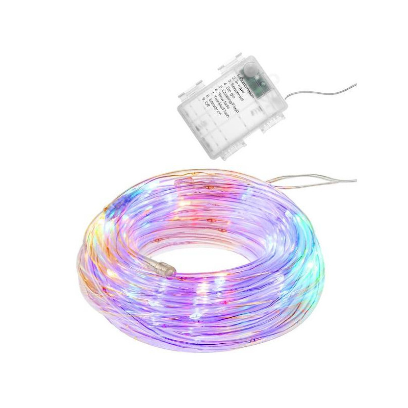 LED světelná hadice - 5m, 50LED, 8 funkcí, 3xAA, IP44, multicolor