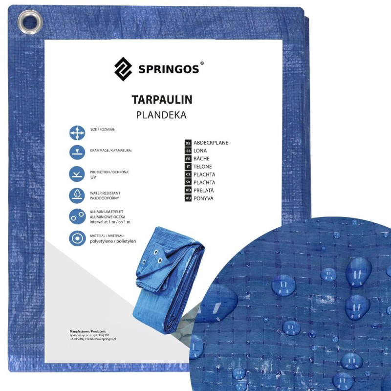 Springros Krycí plachta s oky 2x3 m 60g PE modrá PROTECT GA2123-XG