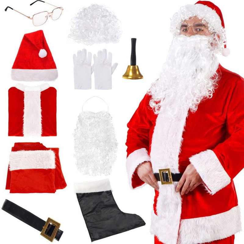 SPRINGOS Vánoční kostým Santa Claus 10-dílný, vel. dospělí CA1038-XG