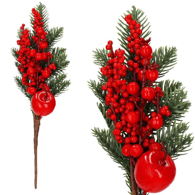 SPRINGOS Větvička s jeřebinami a jablíčkem 32 cm CA1075-XG