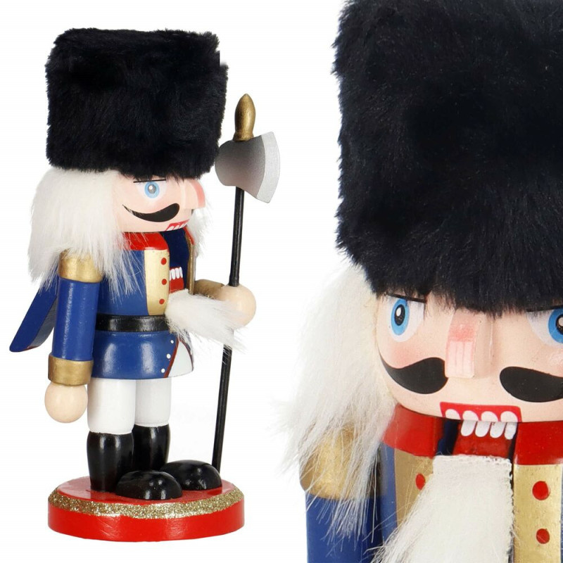 SPRINGOS Louskáček - Voják s halapartnou 16cm modrý, vánoční dekorace CA1111-XG