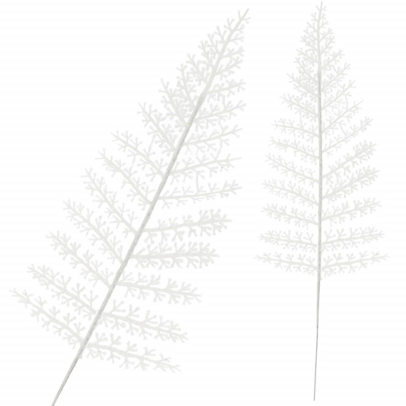 List kapradiny bílý 44 cm, vánoční dekorace