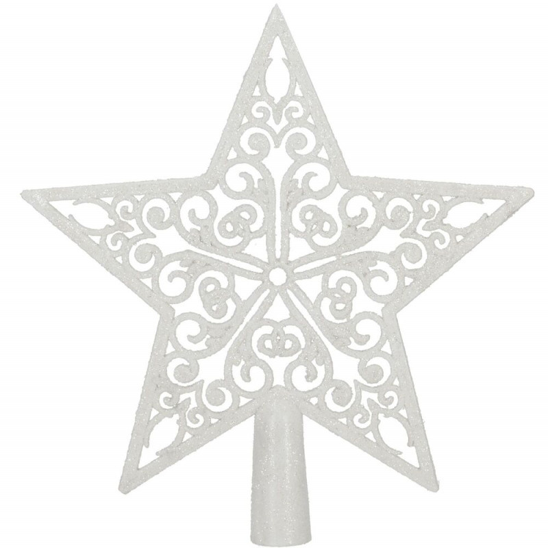 SPRINGOS Hvězda na vánoční stromeček 22cm bílá, vánoční ozdoba CA1278-XG