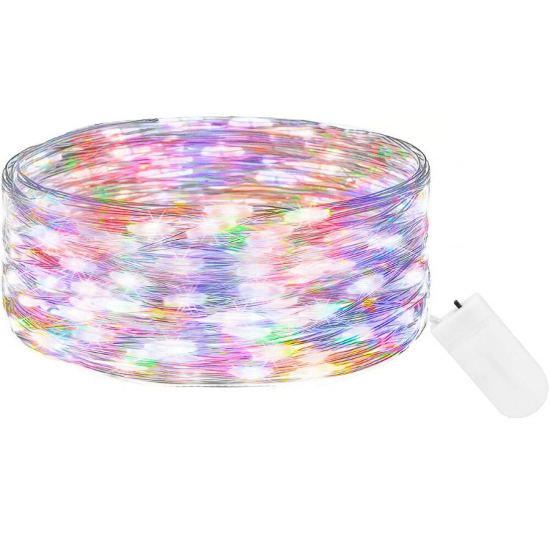 SPRINGOS LED řetěz Nano - 2m, 20LED, 2xCR2032, multicolor CL4101-XG