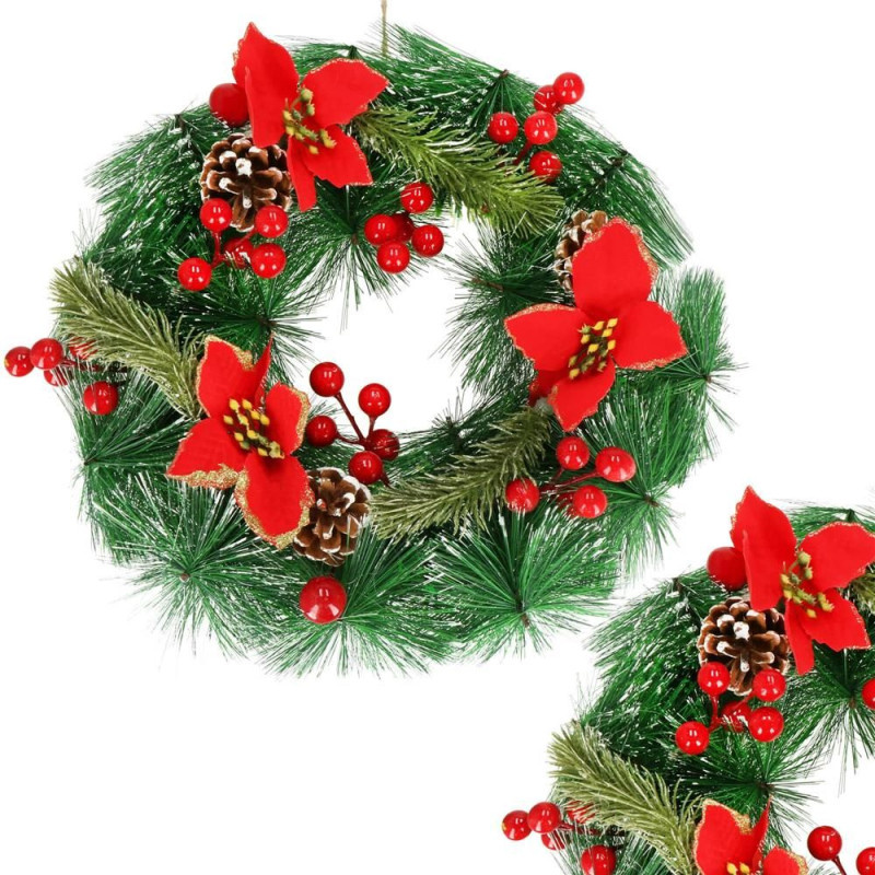 SPRINGOS Adventní věnec svítící s ozdobami 30 cm vánoční dekorace CA1318-XG