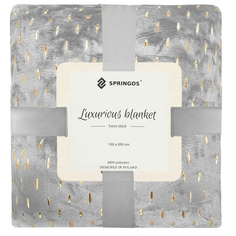 Plyšová deka 150x200 cm SPRINGOS EMBER šedá