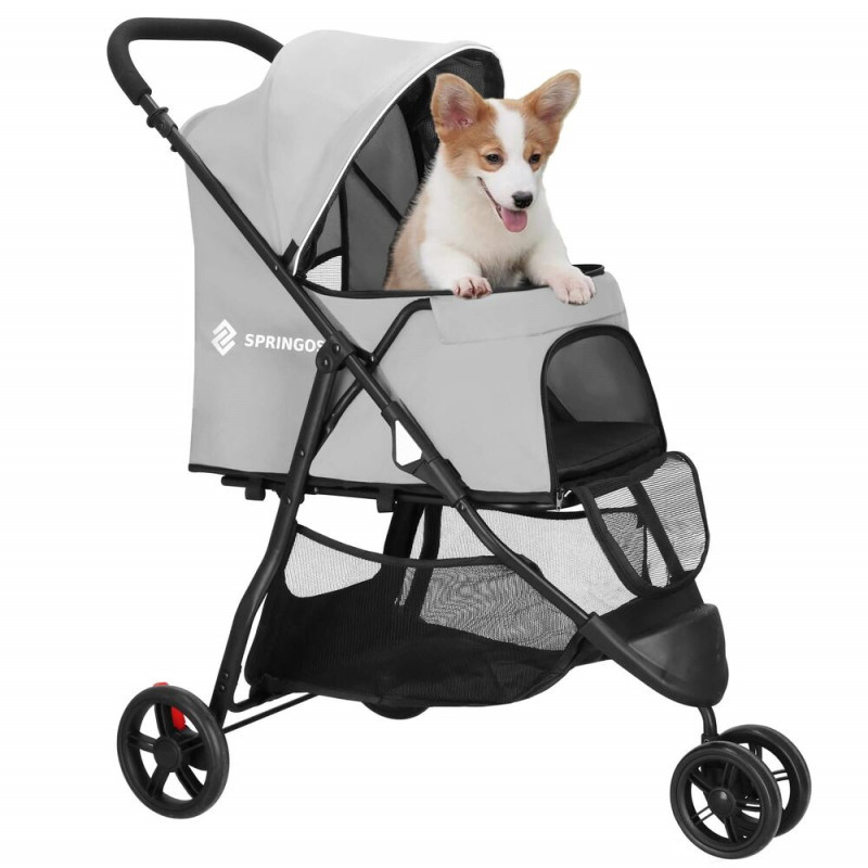 Kočárek pro psy SPRINGOS PAWGO šedý