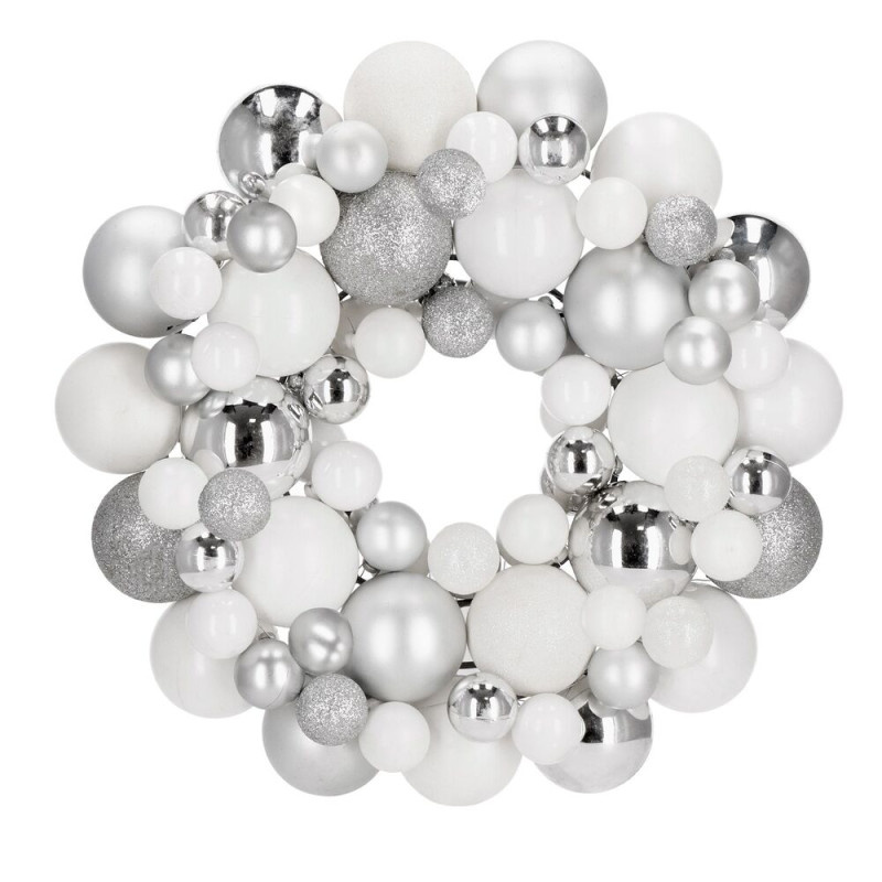 Vánoční věnec stříbrný 34 cm CA1390