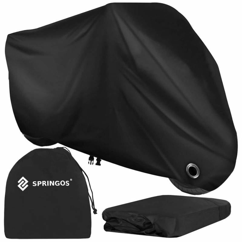 Nepromokavá plachta na motorku XXL 250x105x125 cm SPRINGOS GA0205 černá