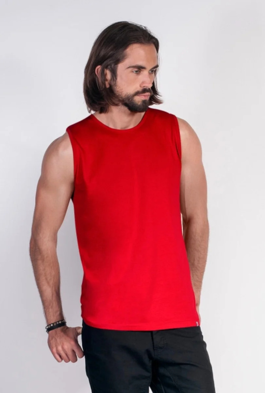 Pánské tričko bez rukávů M SHORT 21340 - PROMOSTARS Červená XL