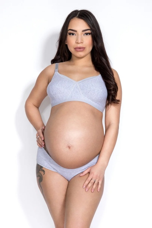 Dámská podprsenka MAMA BASIC MILKY Grey 80B