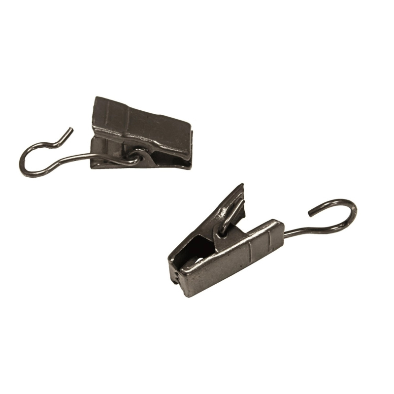 Gardinia Háček s klipem niklový černý, 10 kusů