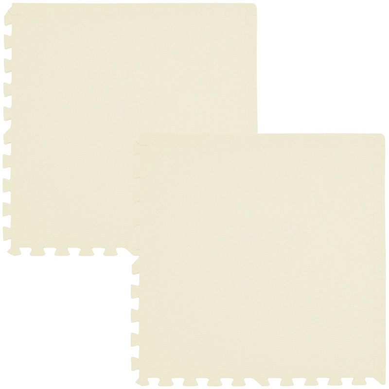 Pěnová podložka HUMBI 120 × 60 cm, voděodolné velké puzzle, krémová, 2 ks