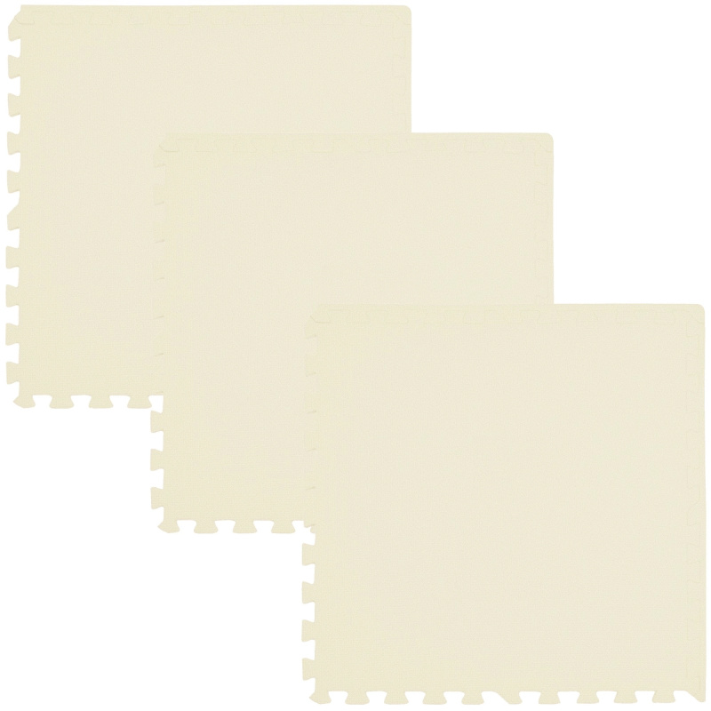 Měkká pěnová podložka HUMBI 180 × 60 cm, voděodolné velké puzzle, krémová, 3 ks