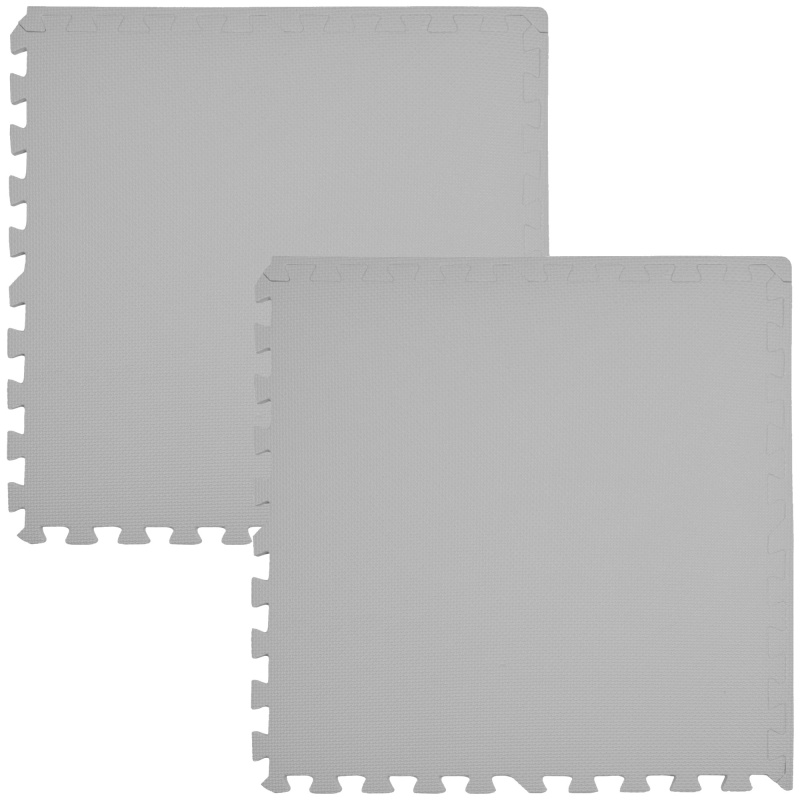 Měkká pěnová podložka HUMBI 120 × 60, velké voděodolné puzzle, šedá, 2 ks