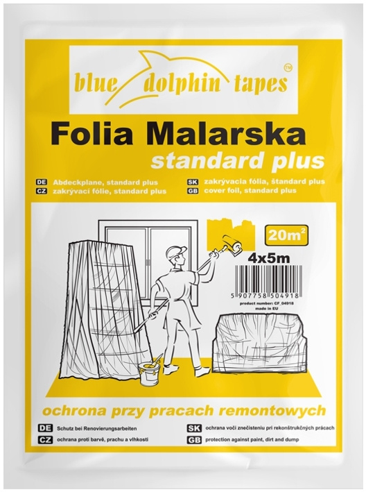 Fólie zakrývací LDPE Blue Dolphin Standard Plus 4×5 m 13 µm