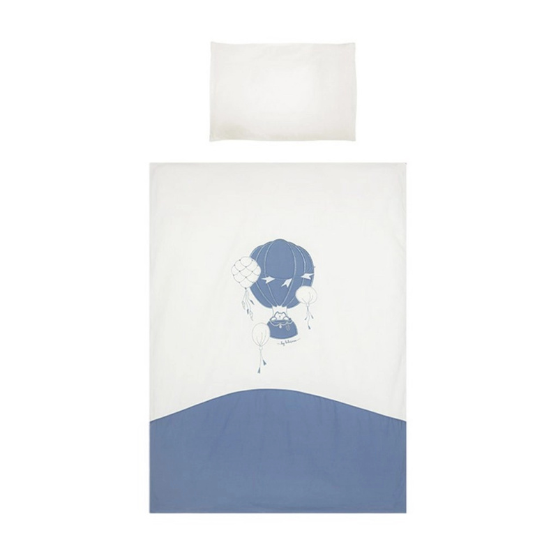 Třídílná dětská ložní souprava Belisima Balloons, 100% bavlna, modro‑bílá