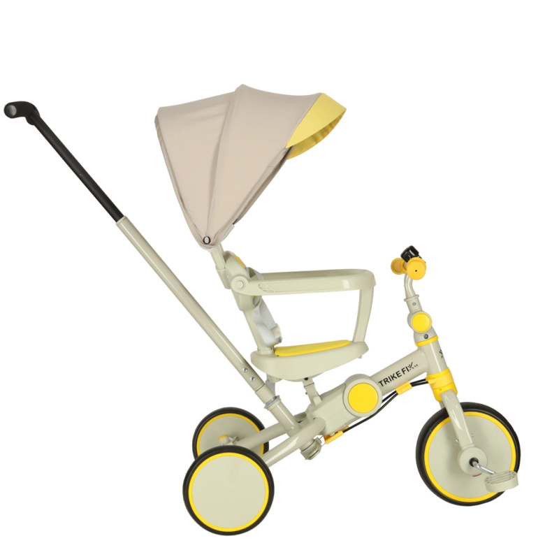 Tříkolka TRIKE FIX V4 se stříškou – Žlutošedá