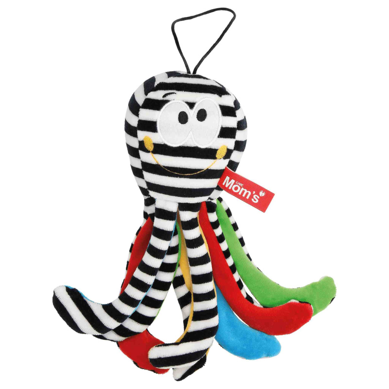 Hencz Toys Edukační hračka Chobotnička s rolničkou - bílo/černá