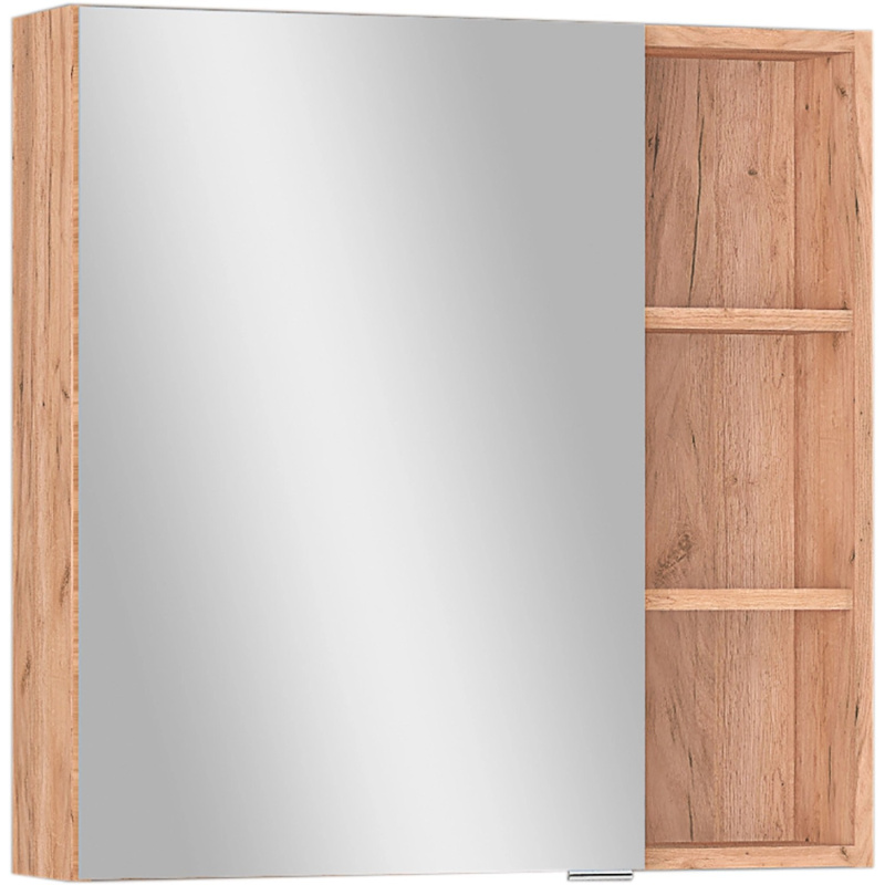 Astor Zrcadlová skříňka Sven s vnějšími poličkami, světlý dub, 65 x 65 x 16,1 cm