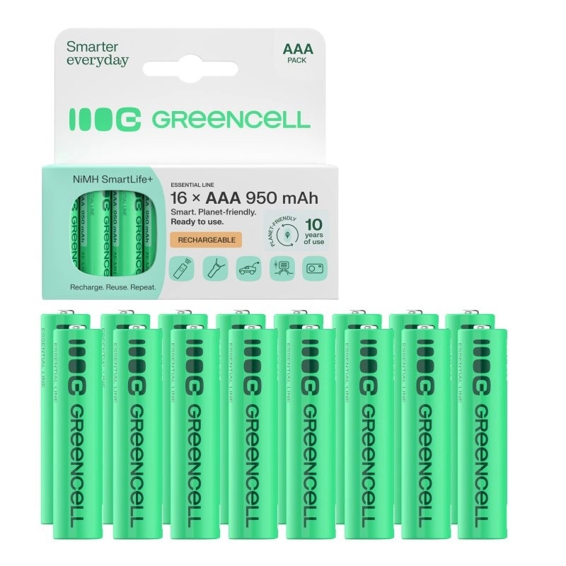 Green Cell nabíjecí baterie AAA (HR03) 950 mAh 16 ks