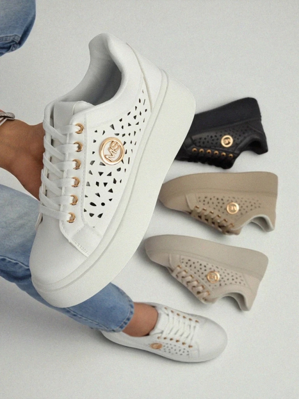 Resti Aurelia Bianca – White Platform Sneakers Ecru