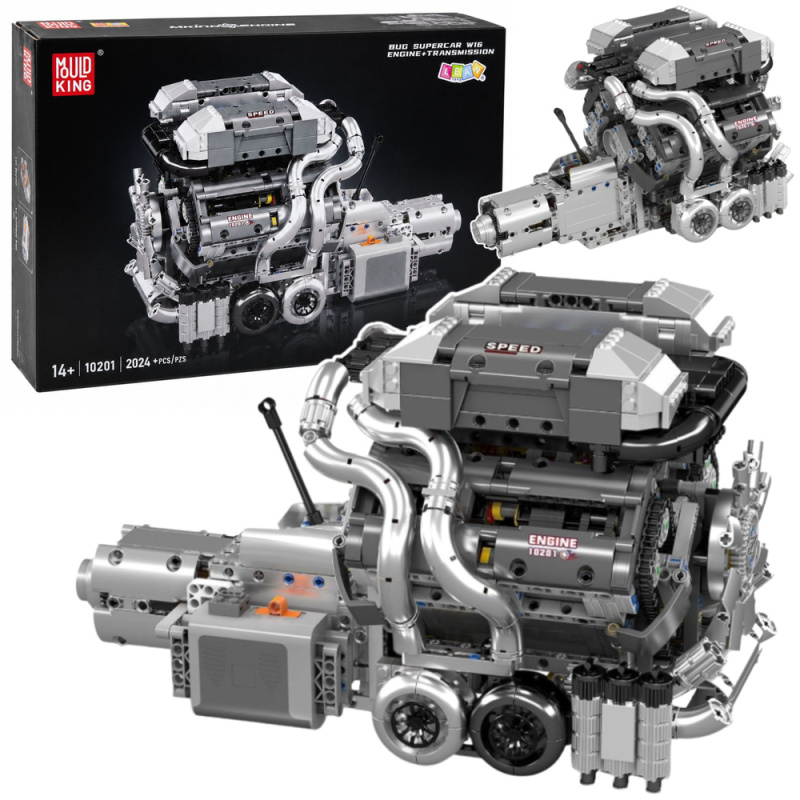 Technické konstrukční kostky – motor V8 s převodovkou (2024 dílků)