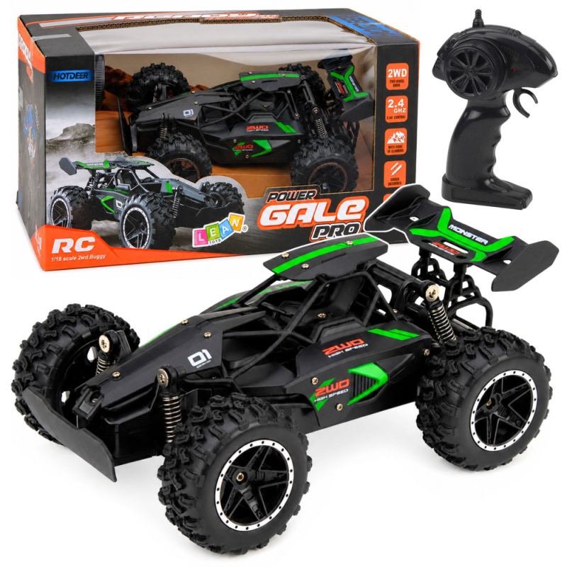 Terénní RC auto 1:18 2,4 GHz, černo-zelené, až 15 km/h