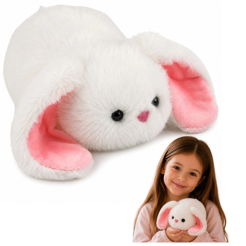 Plyšový králíček s dlouhýma ušima bílý 16 cm - 1 kus