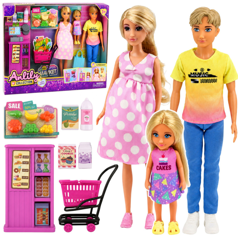 Tomido Lalki Anlily Rodzina w Supermarkecie Sklep Lalka W Ciąży Akcesoria Zestaw