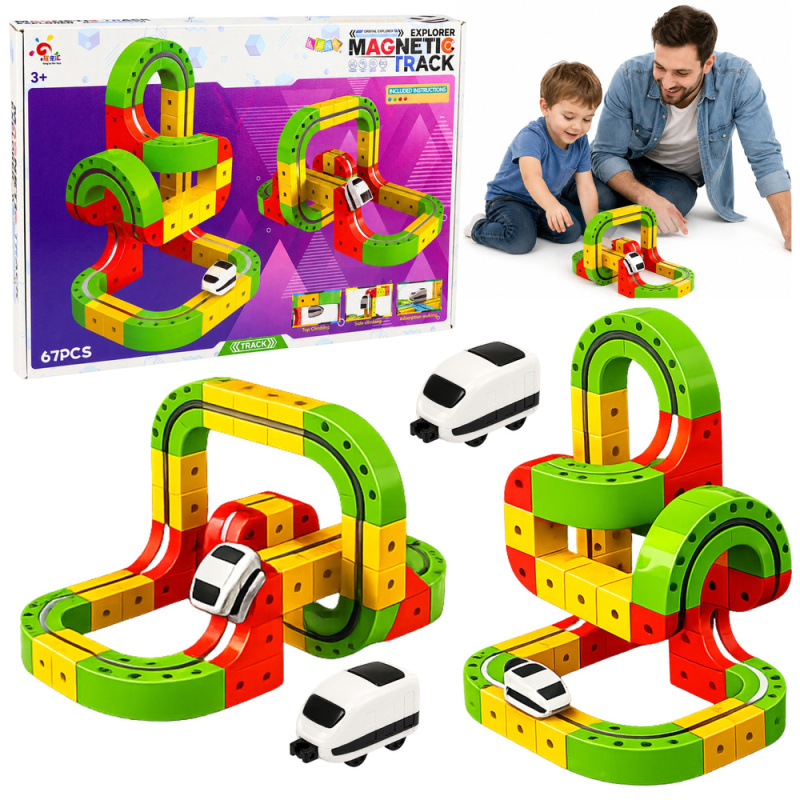 Tomido Tor Magnetyczny Z Elektrycznym Pociągiem 3D Kreatywny Konstrukcyjny 67 el.