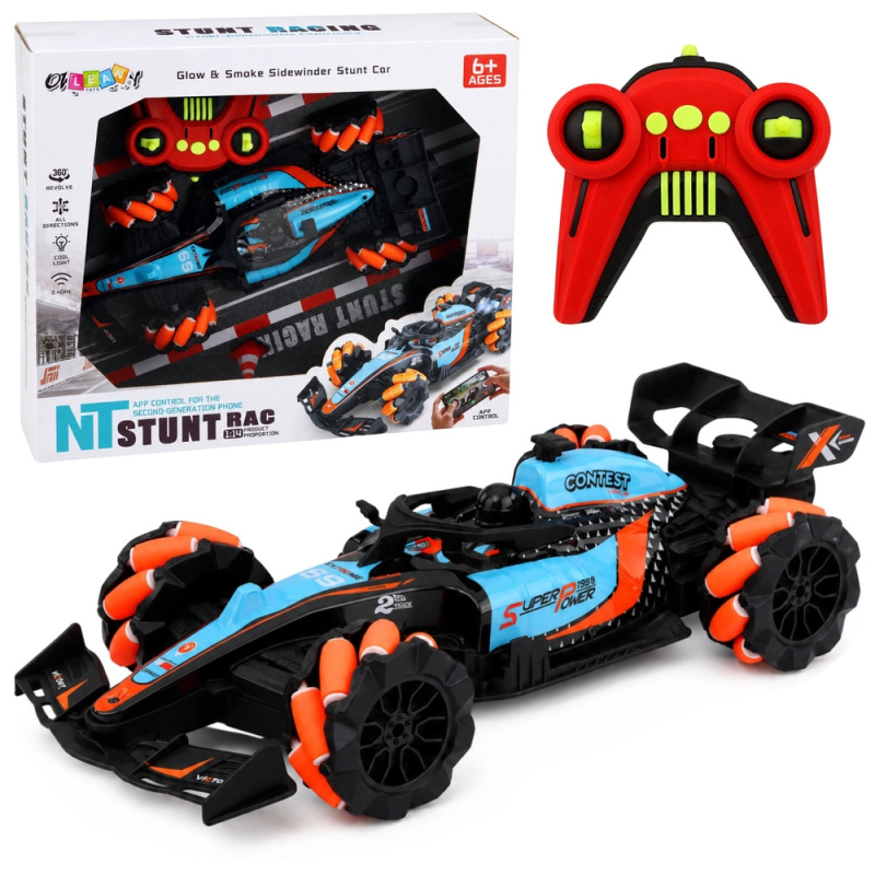 Závodní kaskadérské RC auto 4WD s otočkou 360° a světly 1:14