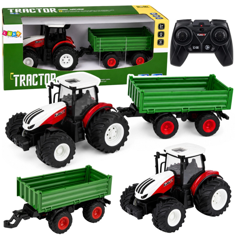 Traktor na dálkové ovládání s vyklápěcí přívěsem 1:24 se světly a zvuky