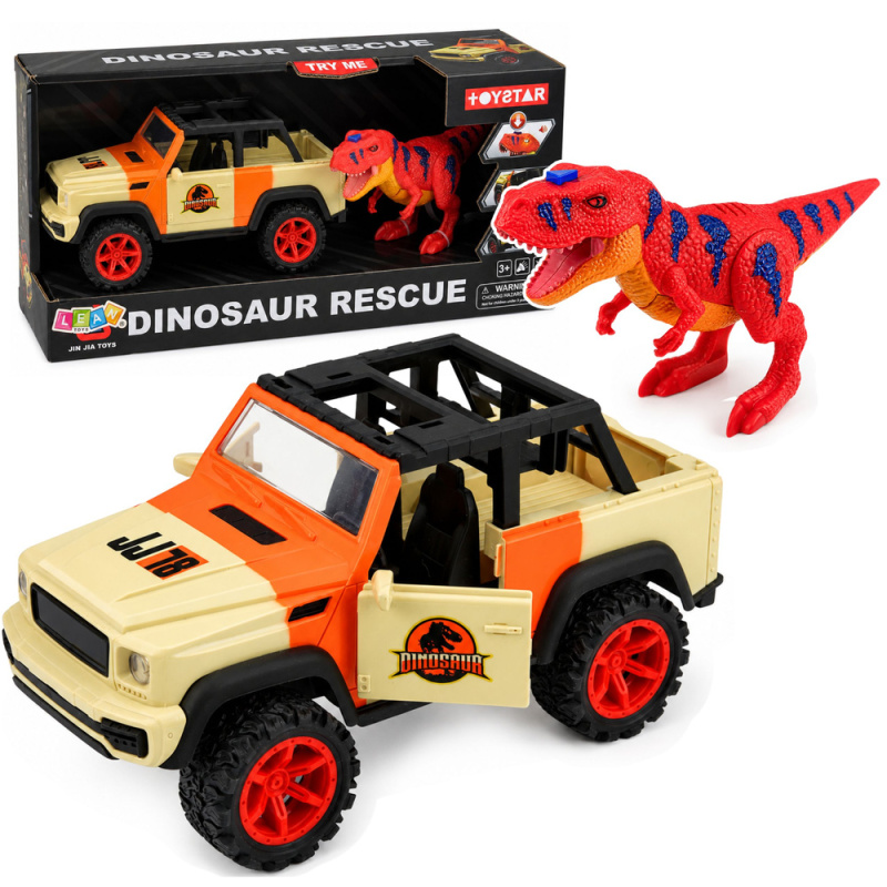 Tomido Samochód Terenowy Z Dinozaurem T-Rex Światła Dźwięki Otwierane Drzwi