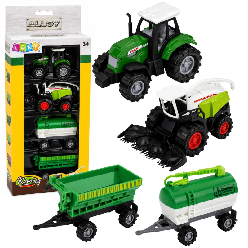 Tomido Sada zemědělských vozidel Traktor Sekačka Cisterna Rozmetadlo 1:68 4 ks