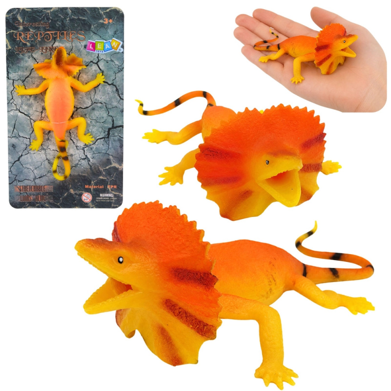 Realistická natahovací gumová figurka ještěrky límcové 19 cm