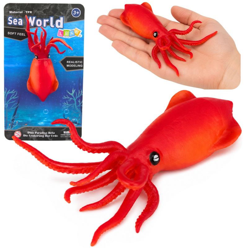 Tomido Kałamarnica Gumowa Figurka Rozciągliwa Realistyczna Zwierzę Morskie 18 cm