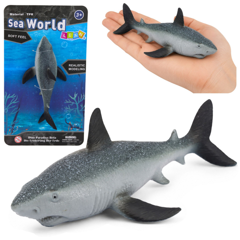 Tomido Ryba Gumowa Rekin Figurka Rozciągliwa Realistyczna Rekin Oceaniczny 18 cm