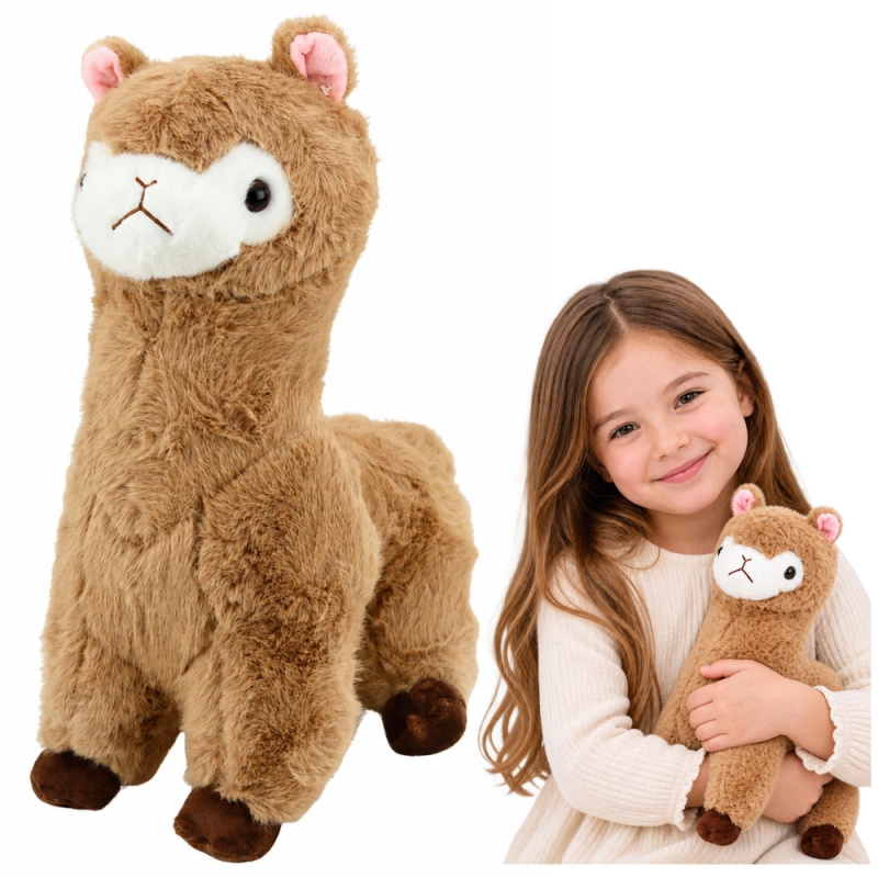 Plyšová alpaka lama béžová 28 cm - 1 kus