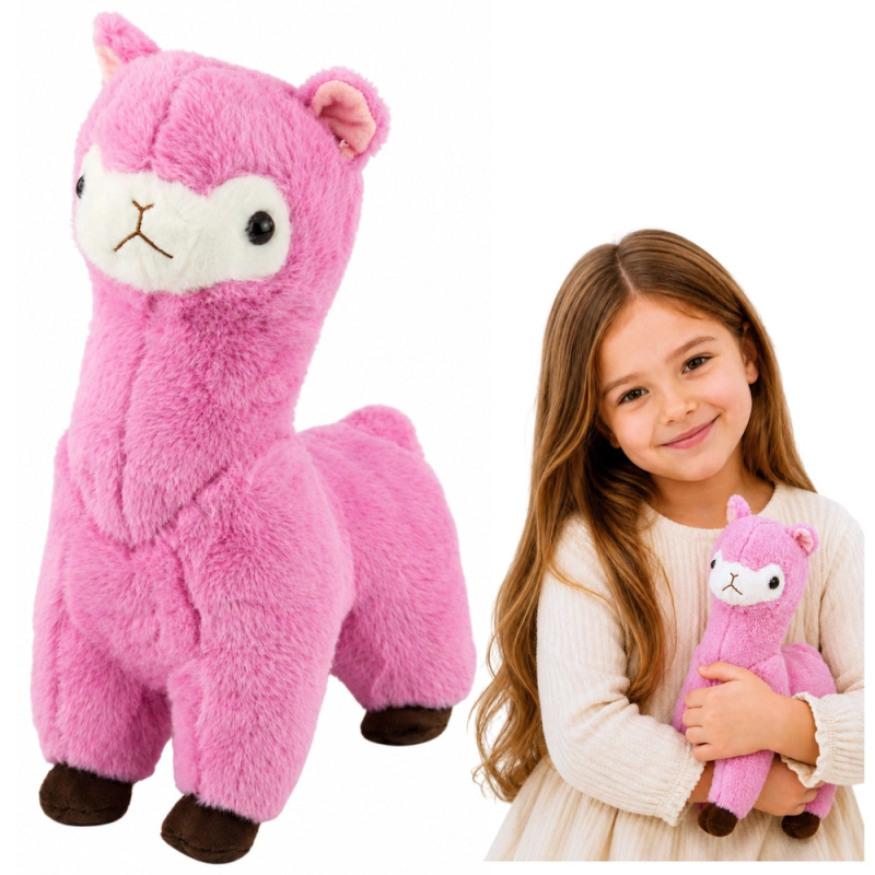 Plyšová alpaka (lama) růžová 28 cm - 1 kus