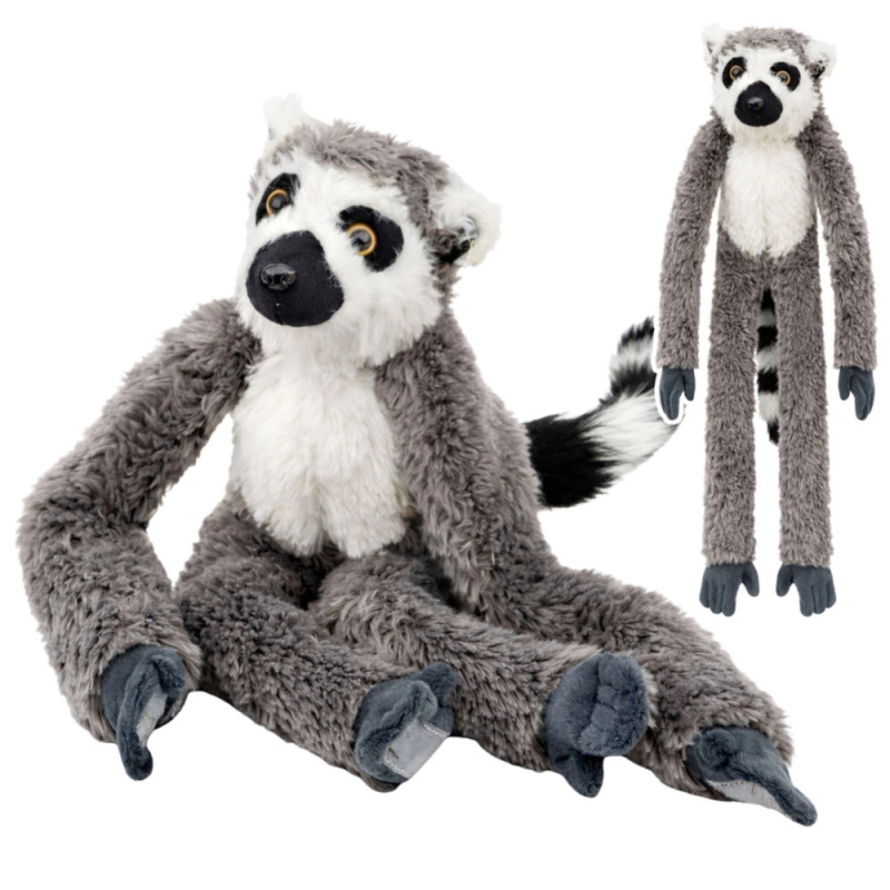Plyšový lemur – přítulná hračka se suchými zipy na tlapkách 50 cm