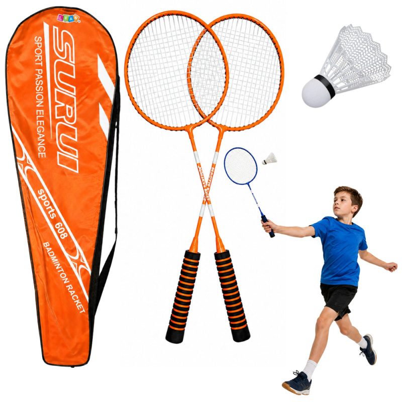 Tomido Sada na badminton oranžové rakety lotka