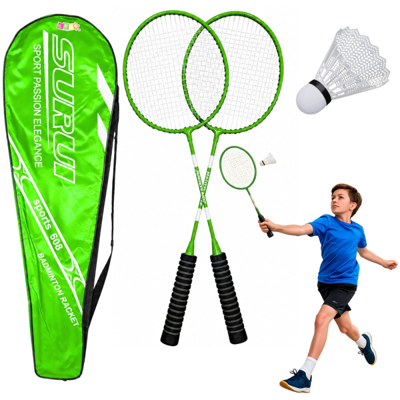 Tomido Badmintonová sada Rakety Košíček Zelené