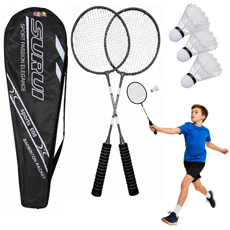 Tomido Černá badmintonová sada 3 míčky obal