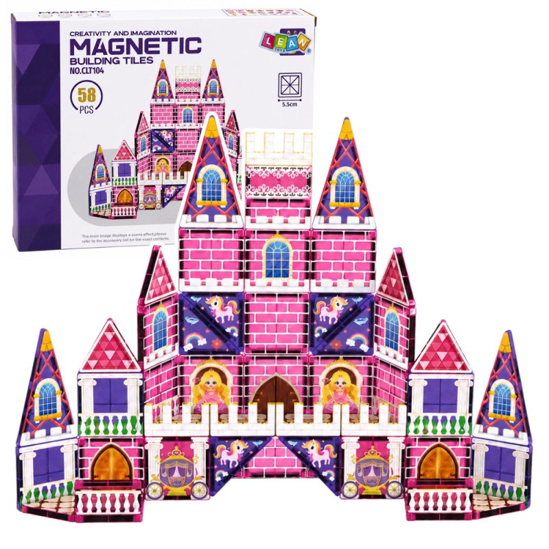 Magnetické stavební dílky zámek pro princeznu 58 dílů
