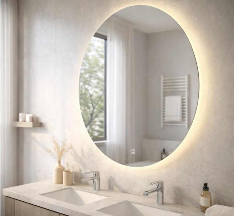 Koupelnové zrcadlo s LED osvětlením 60 mm